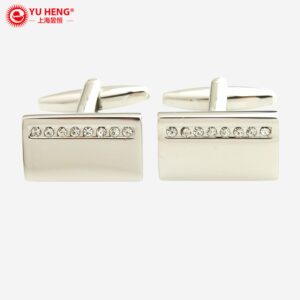 Rhinestone Rectangle Cufflinks