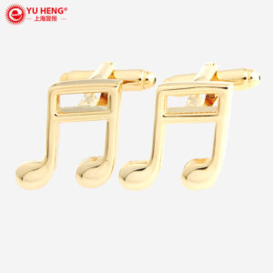 gold musical note cufflinks