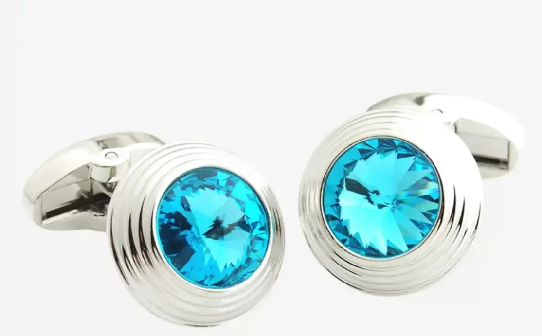 Get blue crystal cufflinks for men