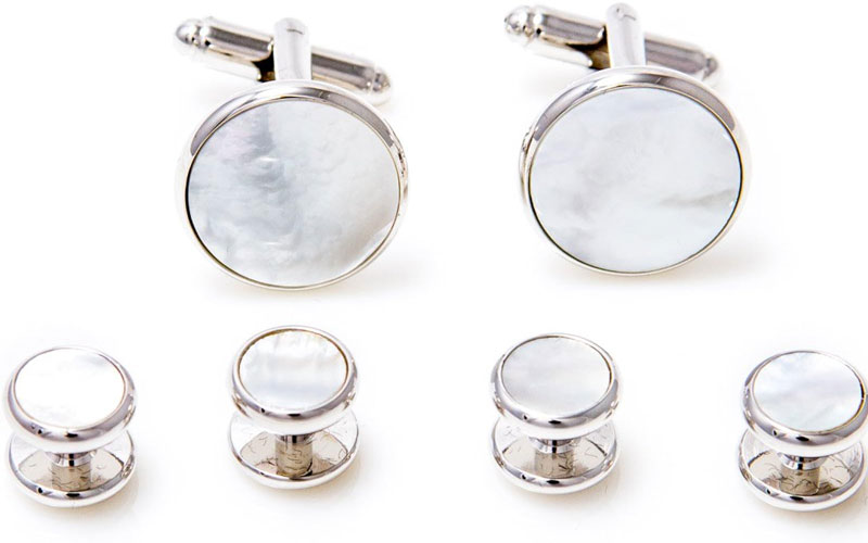 Mother of pearl cufflinks and studs sets
