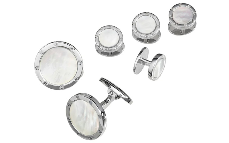 mens engraved mother of pearl cufflinks