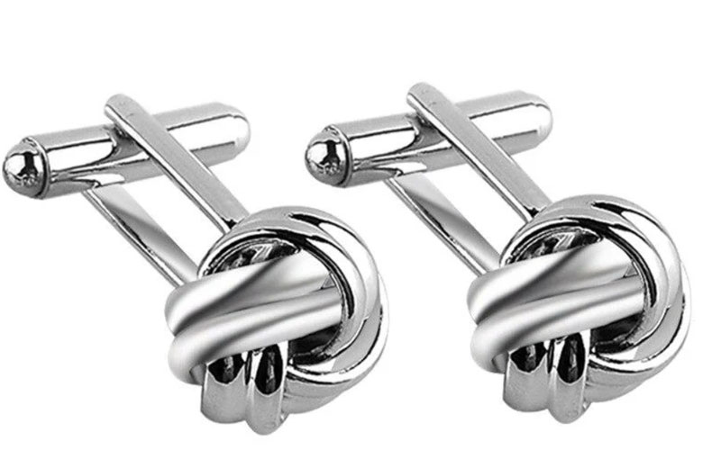 stainless steel metal knot cufflinks for men